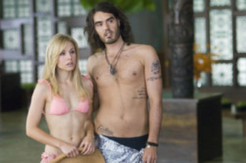 Actress Sarah Marshall (Kristen Bell) and her new boyfriend, rocker Aldous Snow (Russell Brand) in "Forgetting Sarah Marshall."